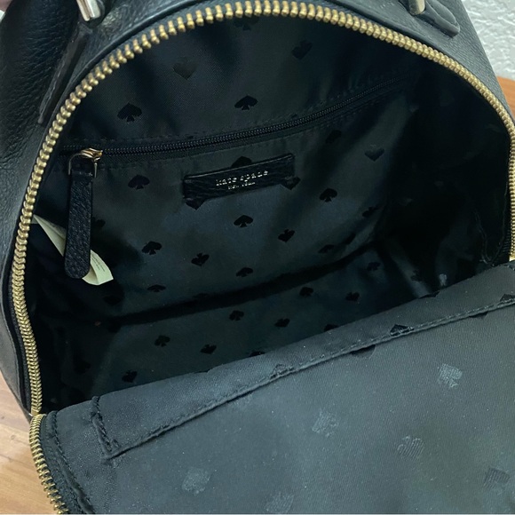 KATE SPADE Jackson Pebbled Leather Black Medium Backpack 9”X9”X4.5” - Picture 13 of 16